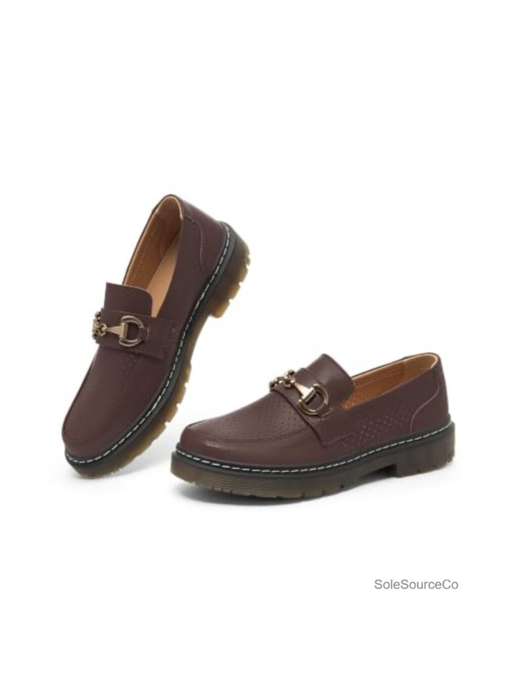 Women's Slip-On Platform Loafers with Memory Foam & Breathable Perforated